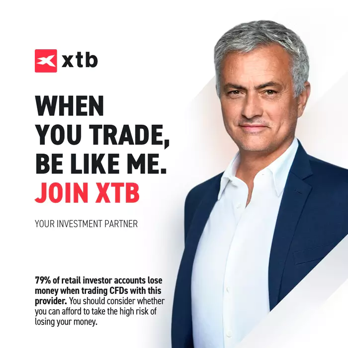 José Mourinho a patrocinar o anúncio de zero comissões da XTB